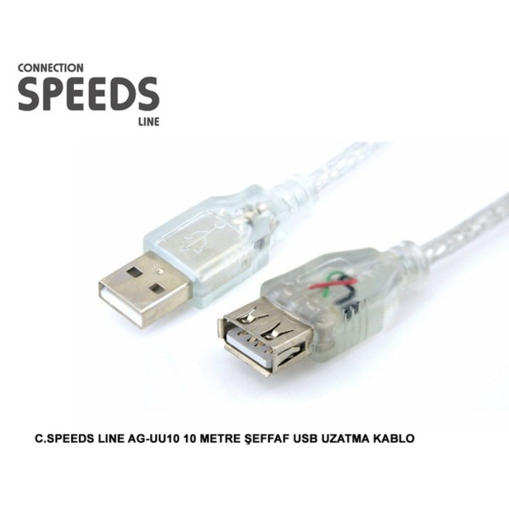 C.Speeds Lıne Ag-Uu10 10 Metre Şeffaf Usb Uzatma Kablo Oto Boyaları Fiyatı