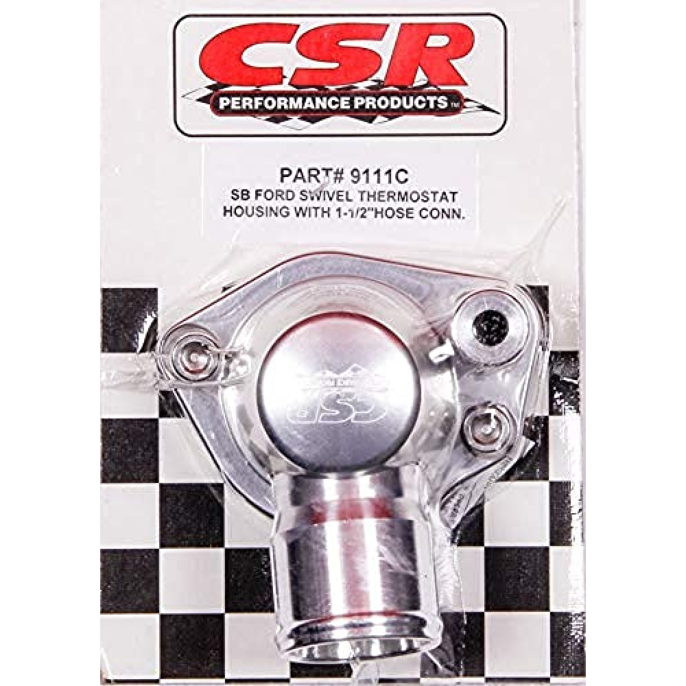 CSR Performance Products 9111C Clear Swivel Thermostat Housing for Small Block Ford