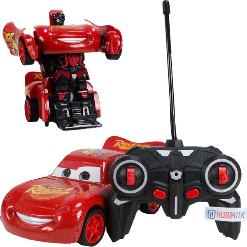 Cstars Cars Şimşek Mcqueen Uzaktan Kumandalı Araba Dönüşen Robot - Kırmızı Oyuncak Araç Fiyatı