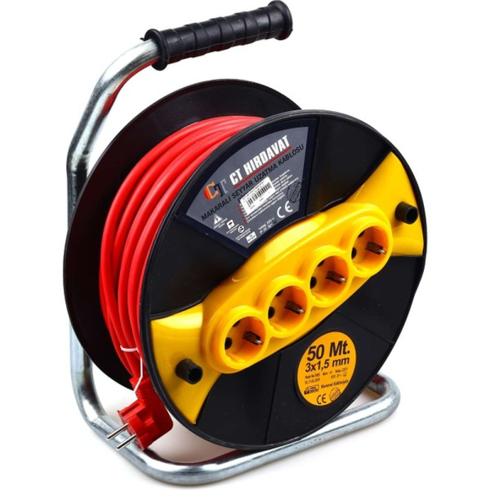 CT Seyyar Kablo Makaralı Ct 3x1.5 mm 50 mt - 50 m Prizler Fiyatı