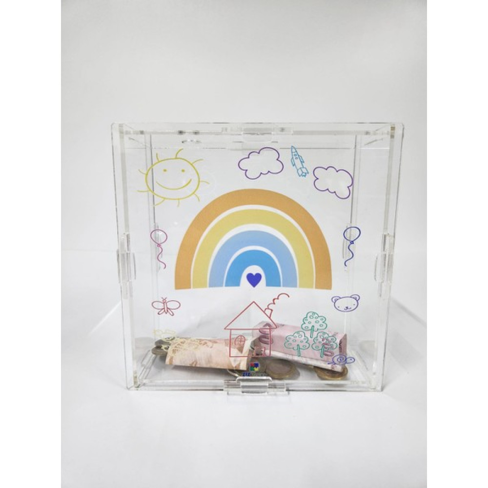 Ct Toys Çocuklar Için Çok Renkli Ilgi Çekici Desenli Eğitici Şeffaf Malzeme Çocuk Kumbara - 19*19*7 Oto Boyaları Fiyatı