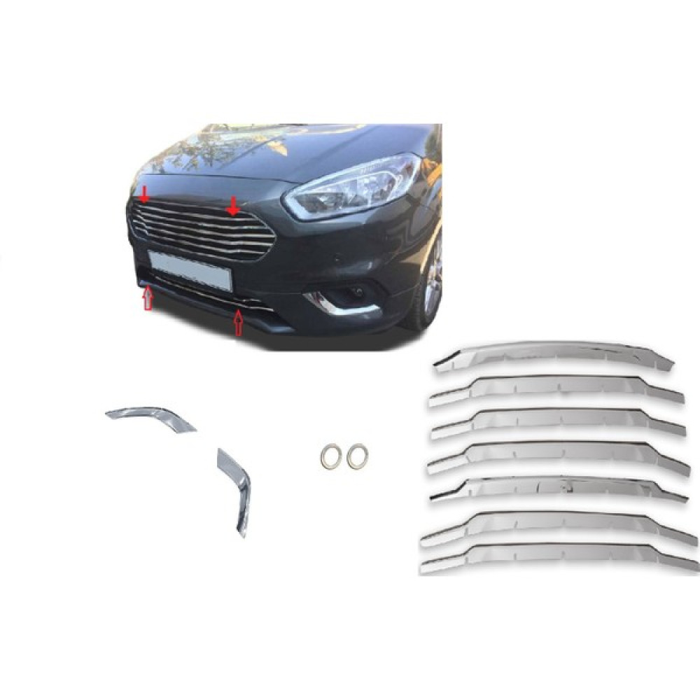 Ctk Ford Courier Krom Ön Panjur + Sis Çerçeve Seti 11 Parça 2018 2019 2020- 21- 22 Oto Dış Aksesuar & Yedek Parça Fiyatı
