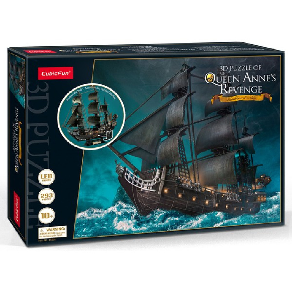 Cubic Fun Cubicfun Queen Anne's Revenge 3D Puzzle 293 Parça LED Işıklı Eğitici Oyuncak Fiyatı