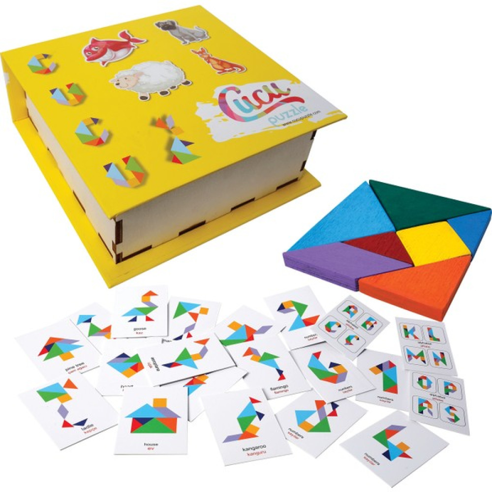 Cucu Puzzle Tangram Zeka Oyunu,ahşap Tangram,tangram Zeka Geliştirici Oyun Bebek Oyuncakları Fiyatı