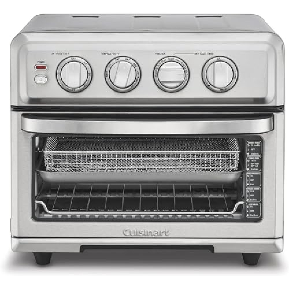 Cuisinart Air Fryer + Convection Toaster Oven, 8-1 Oven with Bake, Grill, Broil & Warm Options, Stainless Steel, TOA-70