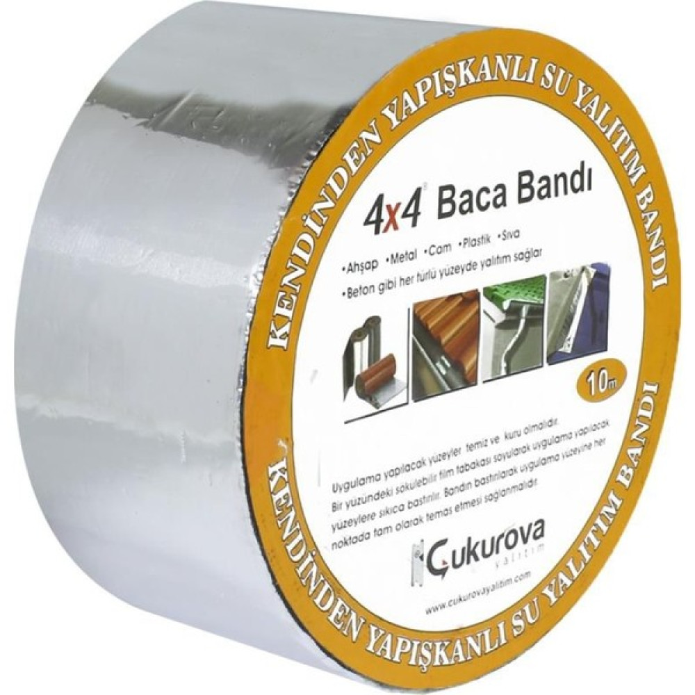 Çukurova Izolasyon Oto Ses Çatı Yalıtım Mahya Baca Bandı Alüminyum 10CMX10M - 1 Adet Dış Cephe Yalıtım Malzemeleri Fiyatı