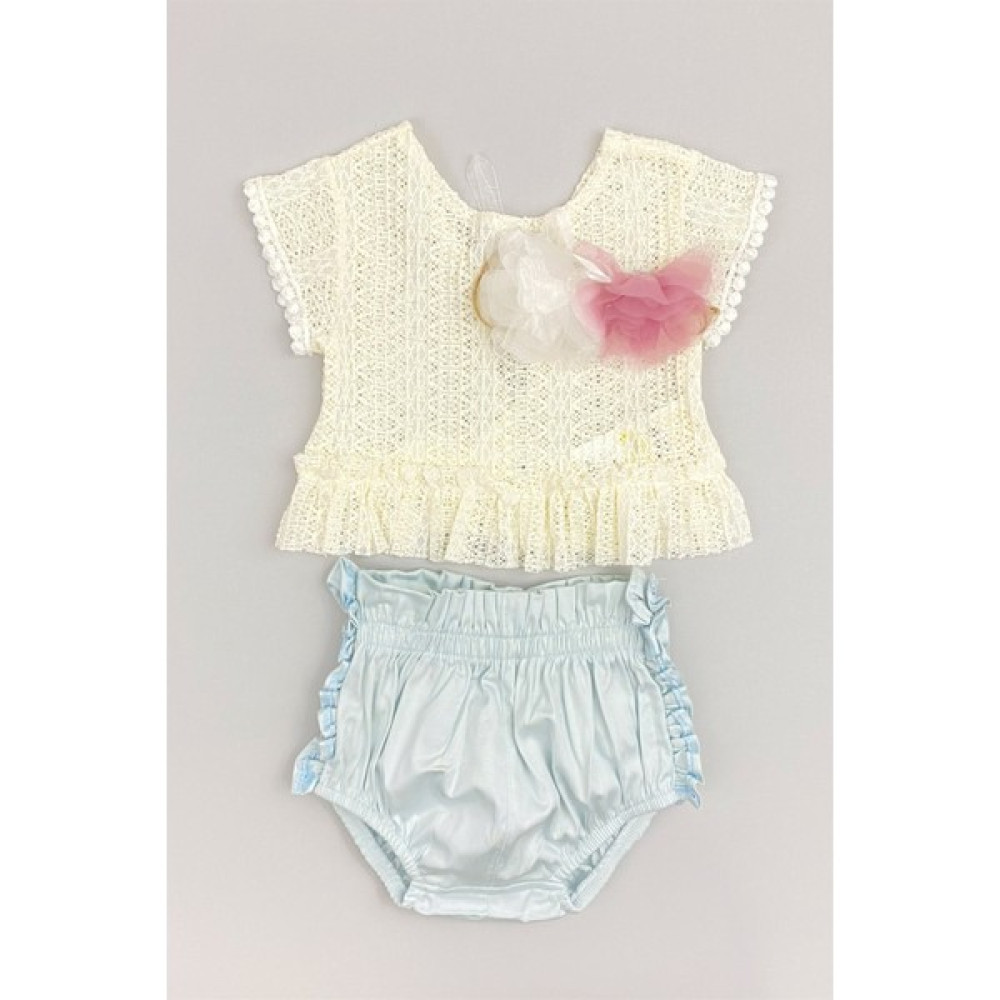 Cumino Crop Dantel Romper Kız Bebek Takım Mint Bebek Giysi Takım Fiyatı