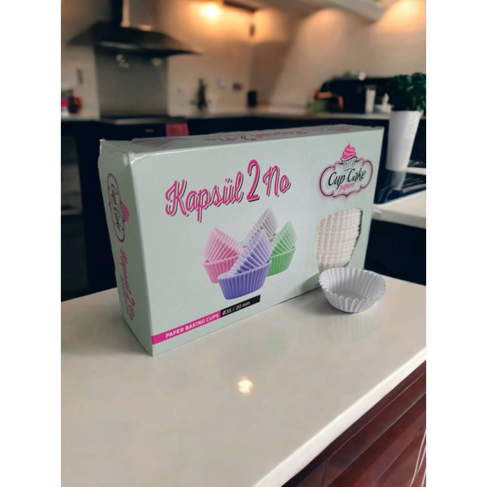 Cup Cake Papers No:2 Kek Kapsül 1000 Adet - Beyaz Kek Kalıpları Fiyatı