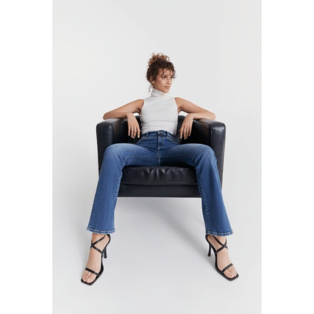 Cup Of Joe Denim Coj Matilda Kadın Yüksek Bel İspanyol Paça Şekillendirici Jean Pantolon Safir Mavi Bayan Jeans / Kot Pantolon Fiyatı