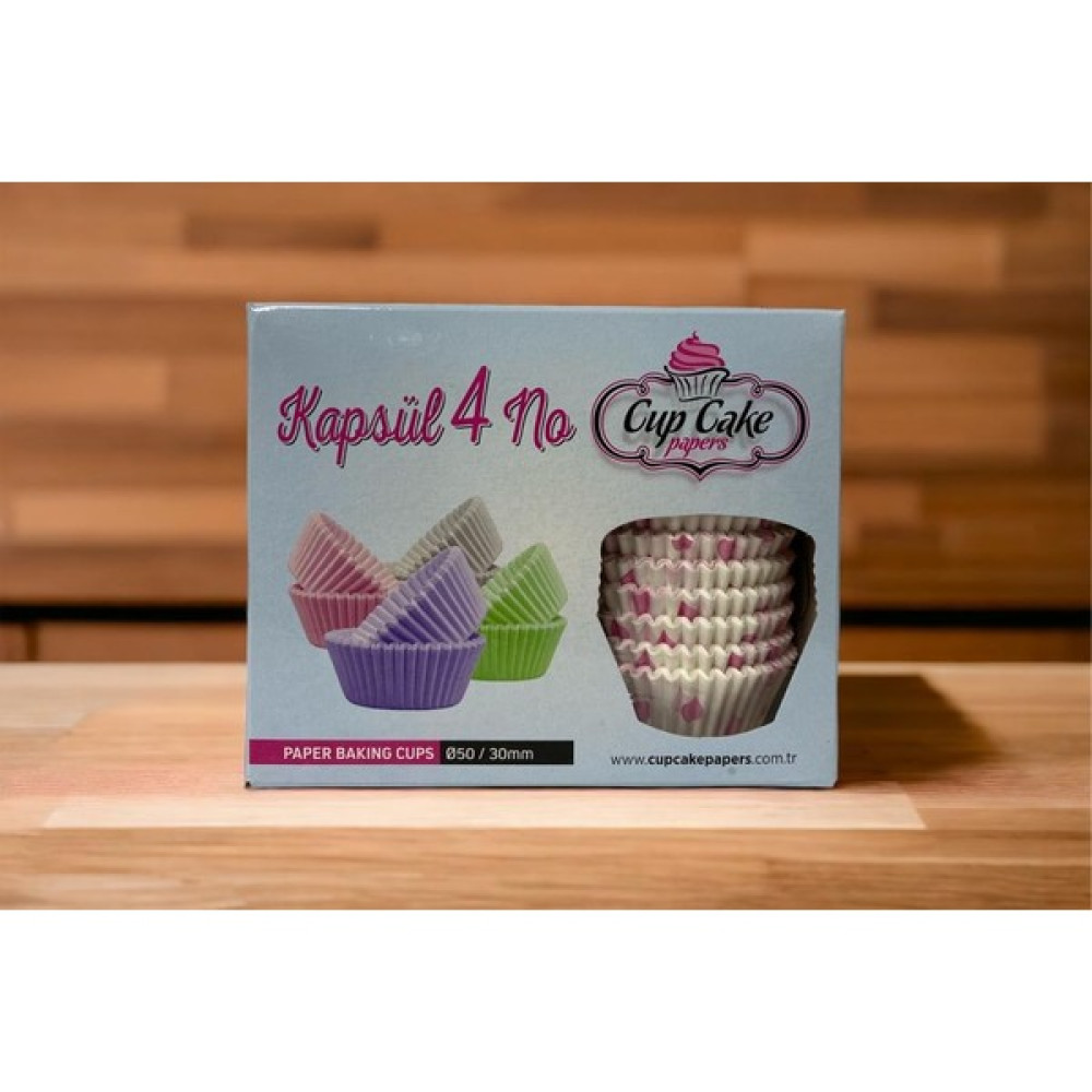 Cupcakepapers 4.no muffin Puantiye Desenli Kapsül 30X50 mm - 600 Adet. (Mavi - Sarı - Pembe - Beyaz) Kek Kalıpları Fiyatı
