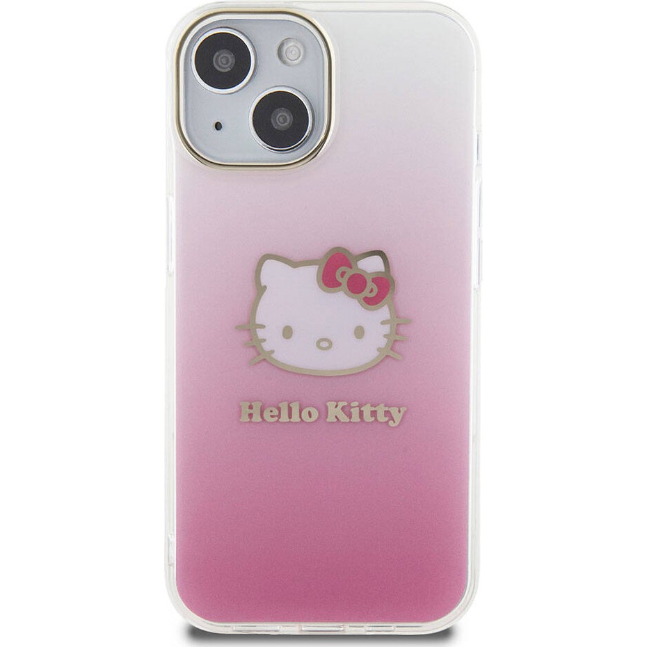 Cupcase Apple iPhone 15 Kılıf Hello Kitty Orjinal Lisanslı Yazı ve Ikonik Logolu Elektroplating Kaplama Gradyan Kapak - Pembe Cep Telefonu Kılıfı Fiyatı