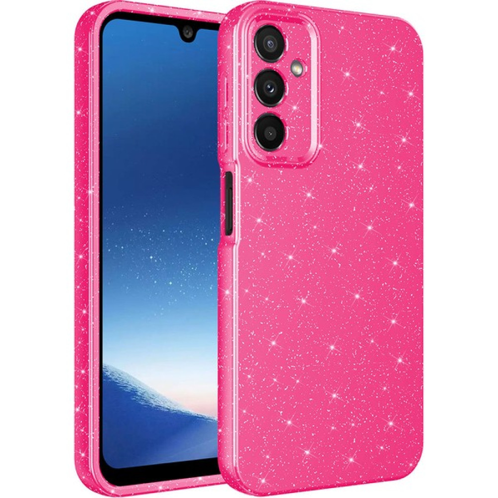 Cupcase Galaxy A24 Kılıf Kamera Korumalı Simli Lüks Koton Kapak - Koyu Pembe Cep Telefonu Kılıfı Fiyatı