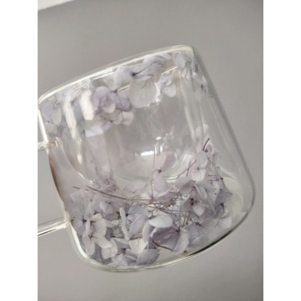 Cuppera Isıya Dayanıklı Çift Çidarlı Kurutulmuş Canlı Mavi Çiçekli Kupa - Açık Mavi - 200 ml Oto Boyaları Fiyatı