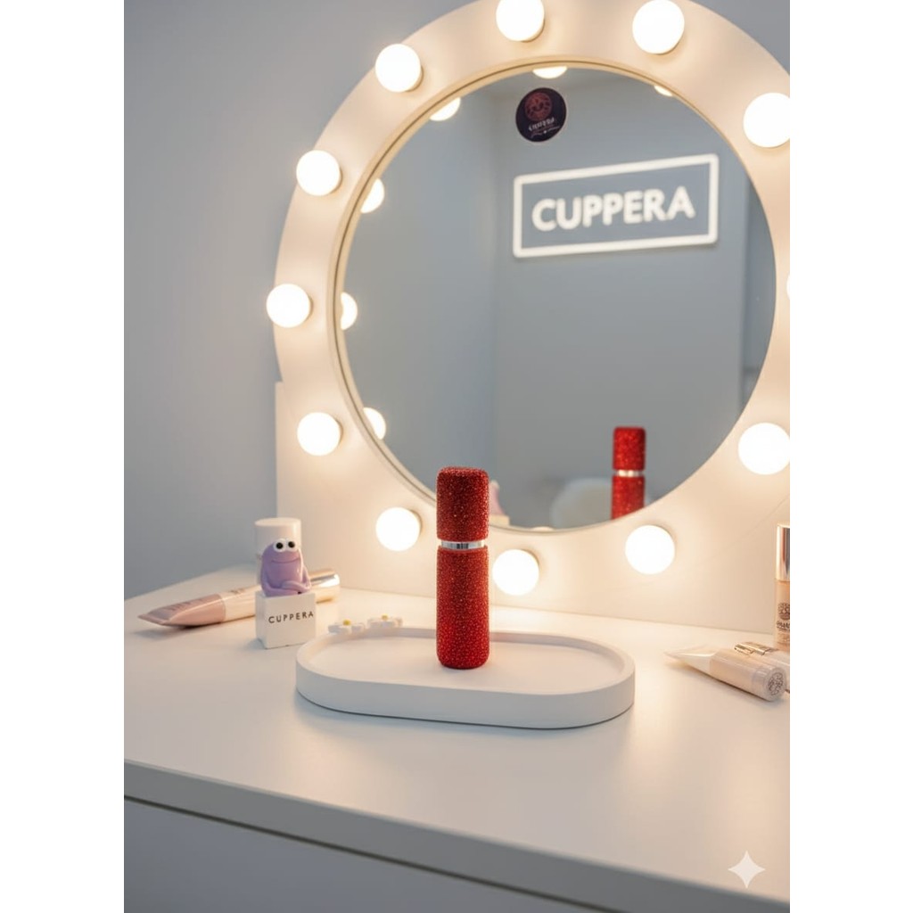 Cuppera Parıldayan Elmas Işlemeli Mini Doldurulabilir Parfüm Şişesi 10 ml (Kırmızı) Parfümler Fiyatı