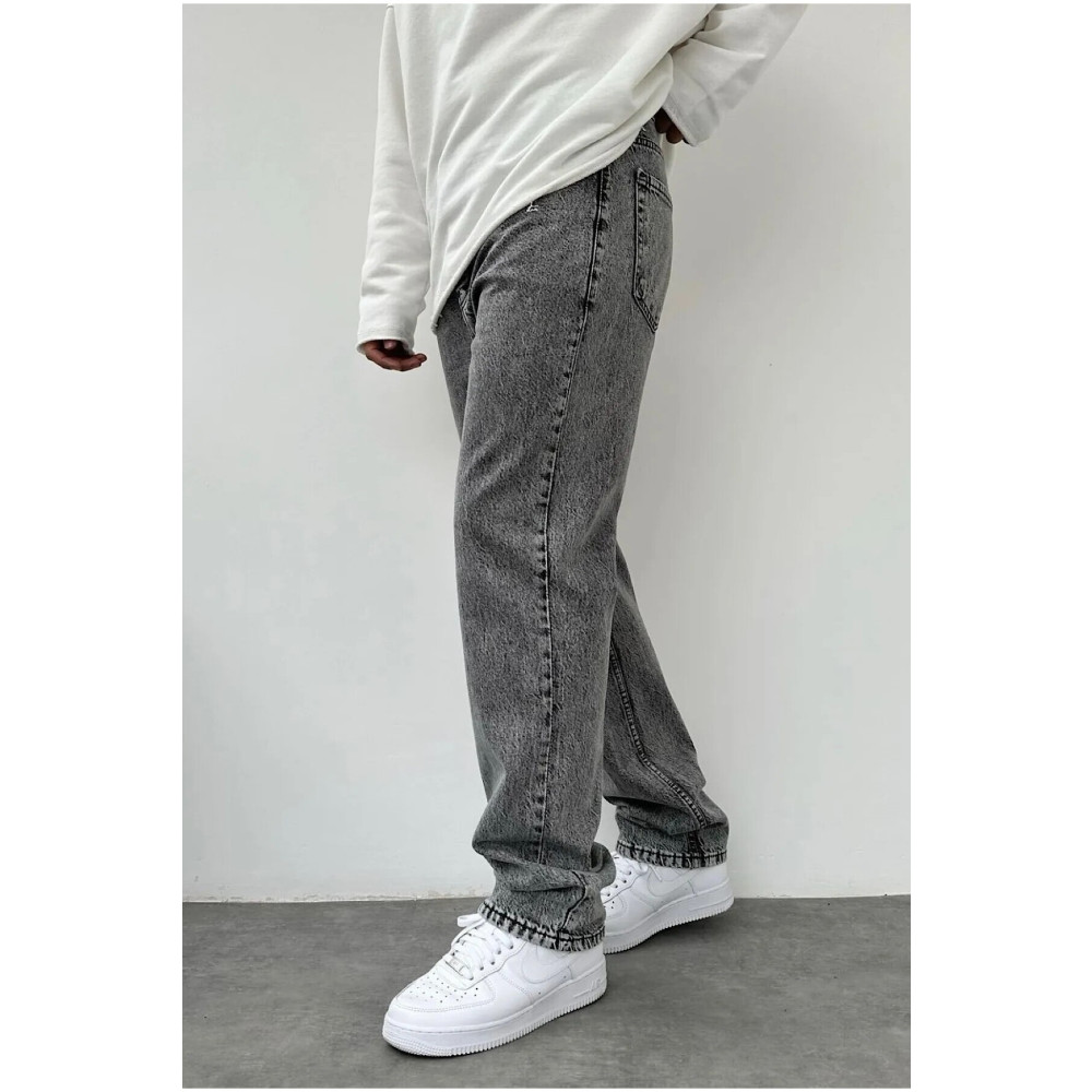 Cuqq Denim Erkek Asit Yıkama Gri Bol Paça Jean Kot Baggy Pantolon 31 Beden Kadın Pantolon Fiyatı