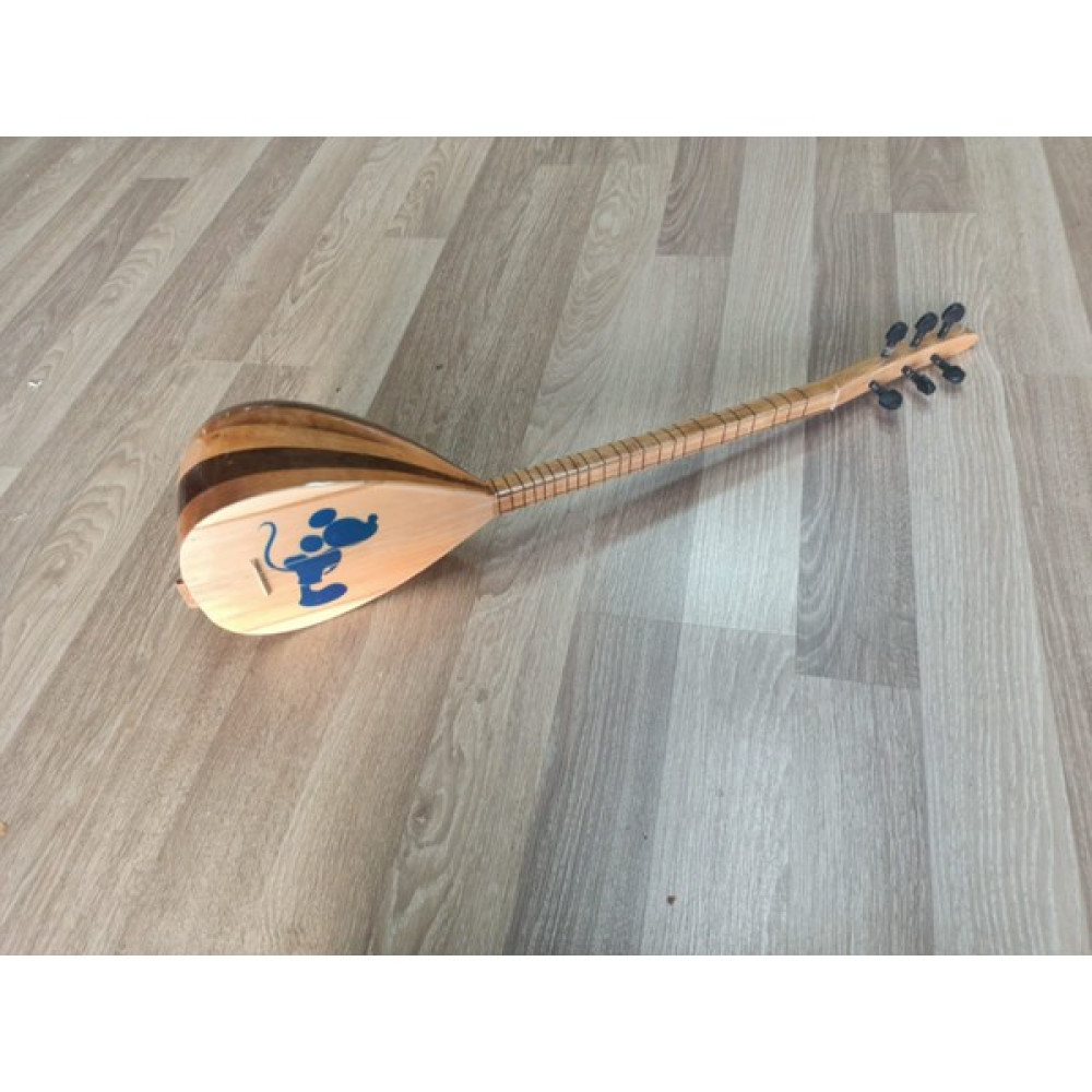 Cura Mavi Mickey Mouse Desenli Tam Set Çocuk Sazı Tam Set (Cura+Kılıf+Mızrap Bağlamalar Fiyatı