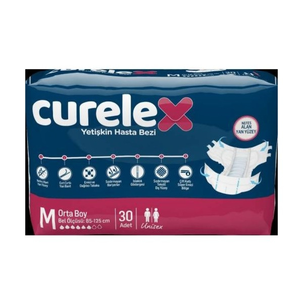 Curelex Belbantlı Medium-Orta Beden Yetişkin Hasta Alt Bezi - M Hasta Bezleri ve Temizliği Fiyatı