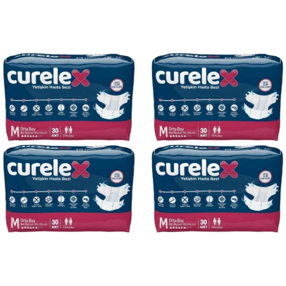 Curelex Medium Ekonomik Orta Boy 30'Lu 4 Adet Yetiskin Hasta Bezi Hasta Bezleri ve Temizliği Fiyatı