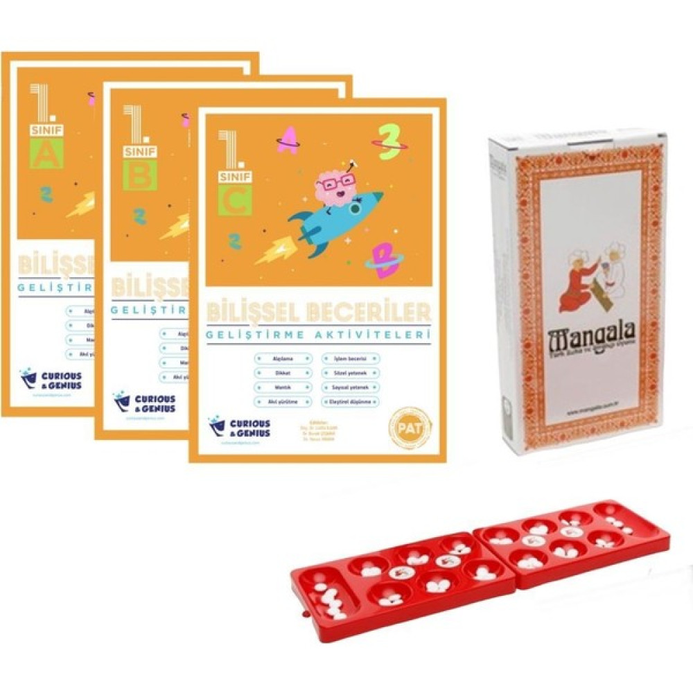 Curious&Genius 1.sınıf Bilişsel Beceriler Geliştirme Aktiviteleri + Mangala Zihinsel Gelişim Kitapları Fiyatı