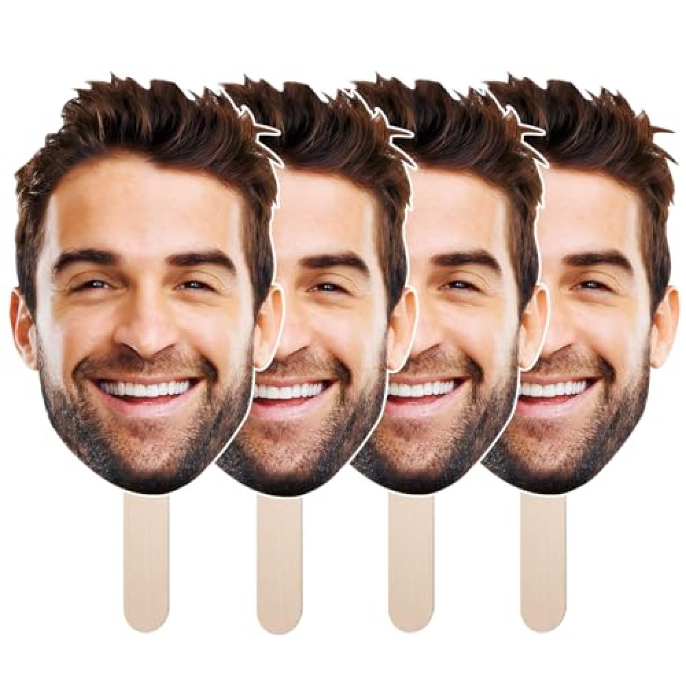 Custom Cutout Big Head Stick, 9 Size Options, Hand-Hold Fun Face, Party Fun, Party Décor, Personalized Big Face, Real Life Size Cardboard Contour Cuts, Upload Your Own Photo, 12'' up to 36", 1 PC