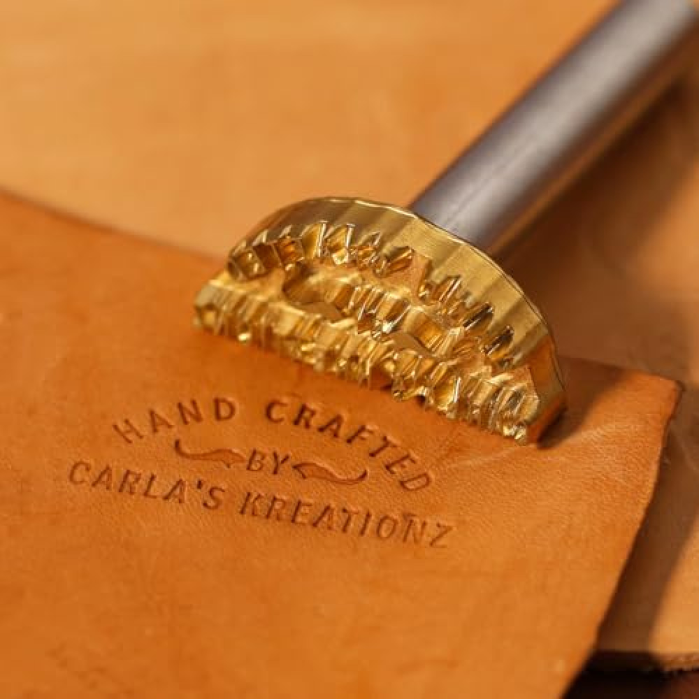 Custom Leather Brass Stamp for Leather Hammer Press with Handle,Custom Brand Embossing, Personalized Stamp for Leather Craftsman