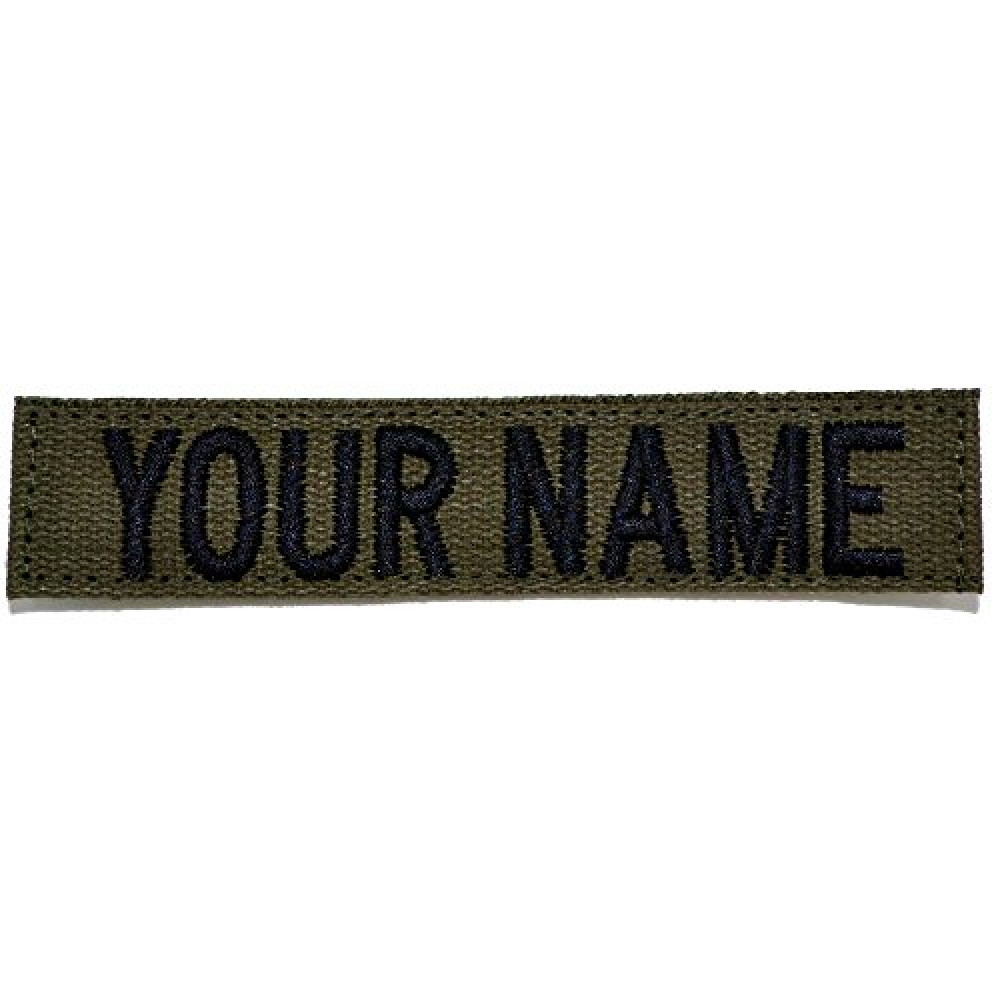 Custom Nylon/Cotton Webbing Name Tape with Hook Fastener - Olive Drab