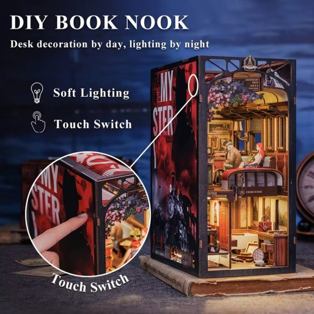 Cutebee Ahşap Book Nook Kiti, Toz Koruma Kılıflı, Kendin Yap Oyuncak Bebek Evleri, Minyatür Ev Kiti, LED Işıklı, Booknook Evleri, Yetişkinler Için ... Puzzle & Aksesuarları Fiyatı