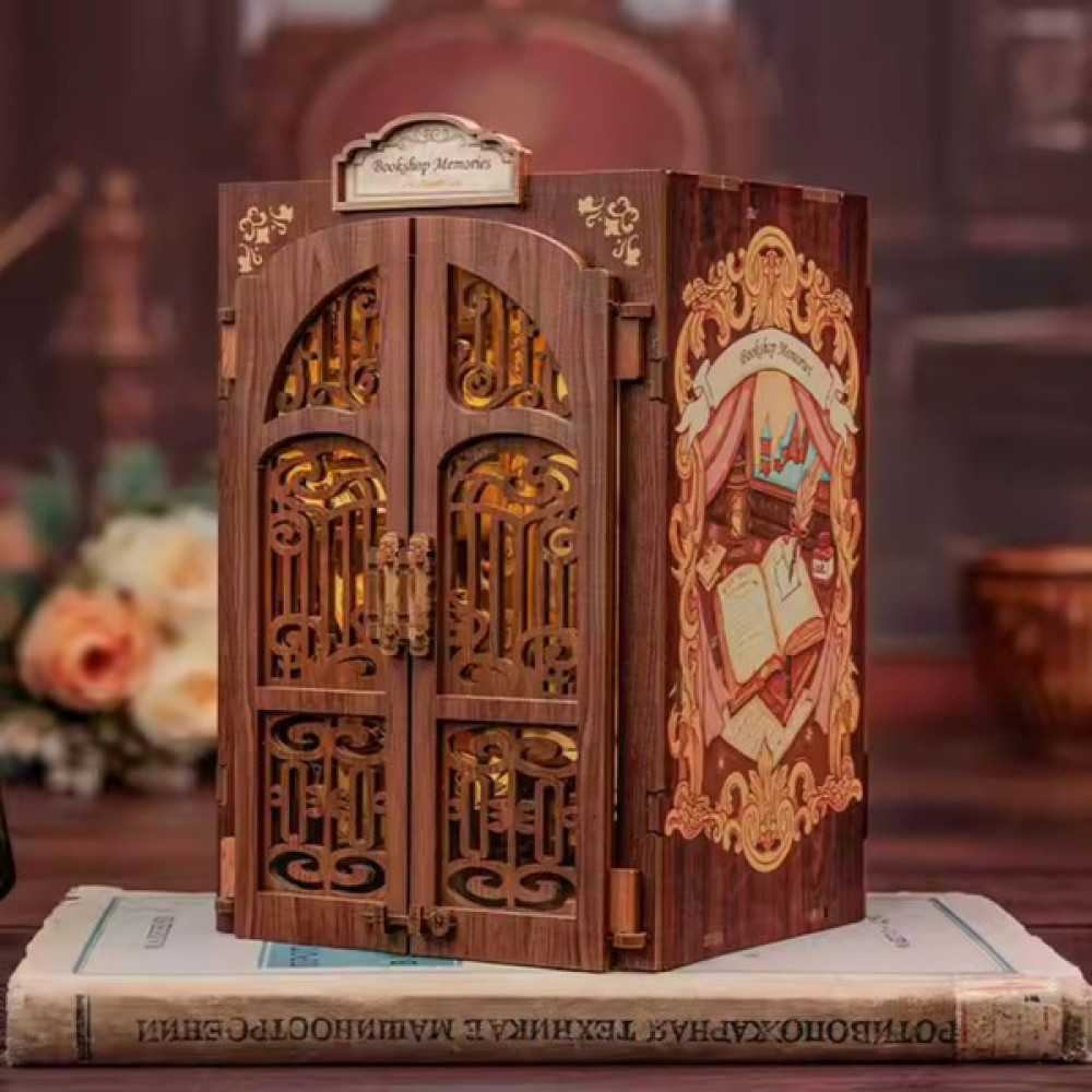 Cutebee Bookshop Memories - Cutebee 2024 Yeni Stil Mini Book Nook Kiti, Kendin Yap Oyuncak Bebek Evleri, Minyatür Ev Kiti, LED Işıklı, Booknook Evl... Puzzle & Aksesuarları Fiyatı