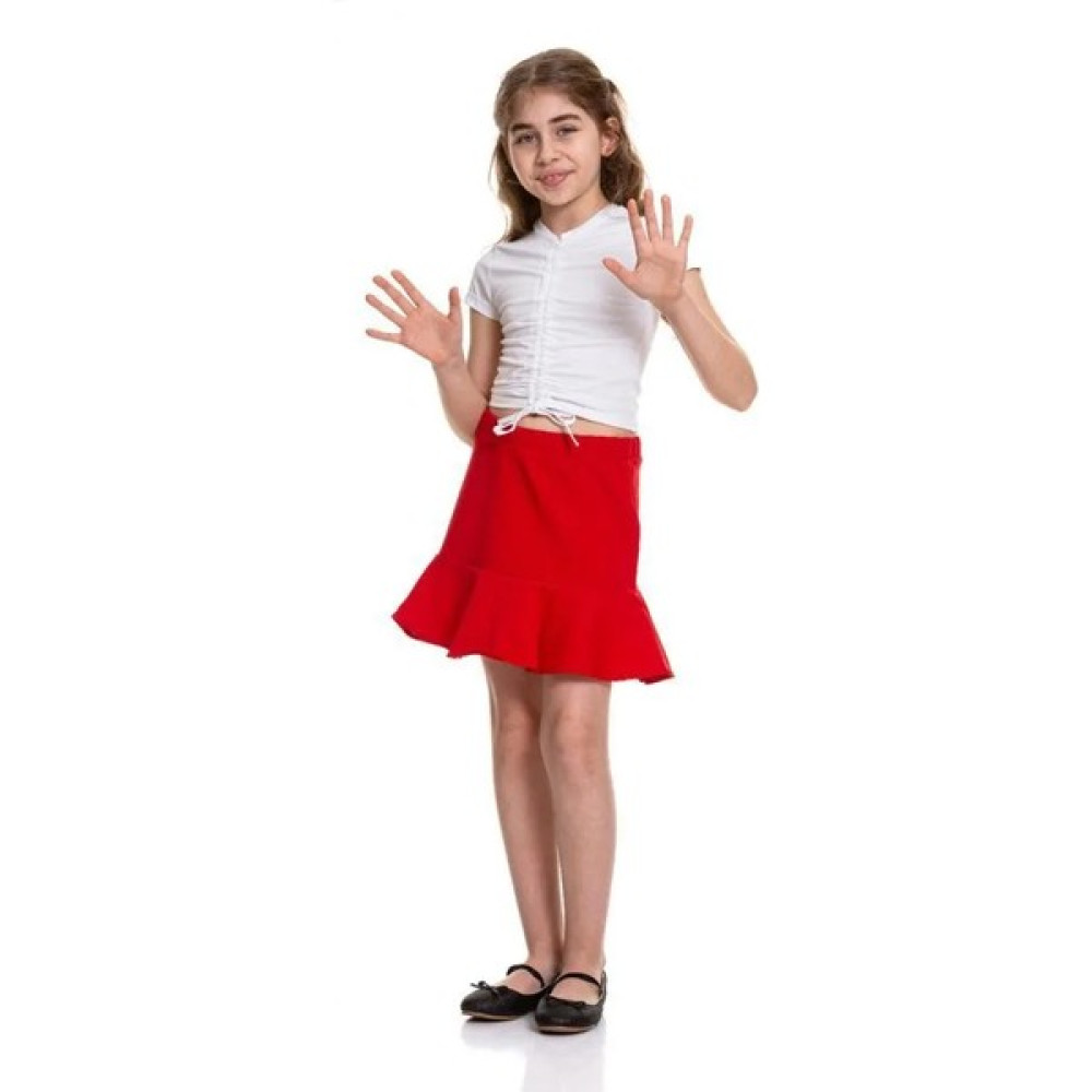 Cuties Kız Çocuk Etek Volanlı Kırmızı 7-8 Yaş Kırmızı Etek Fiyatı