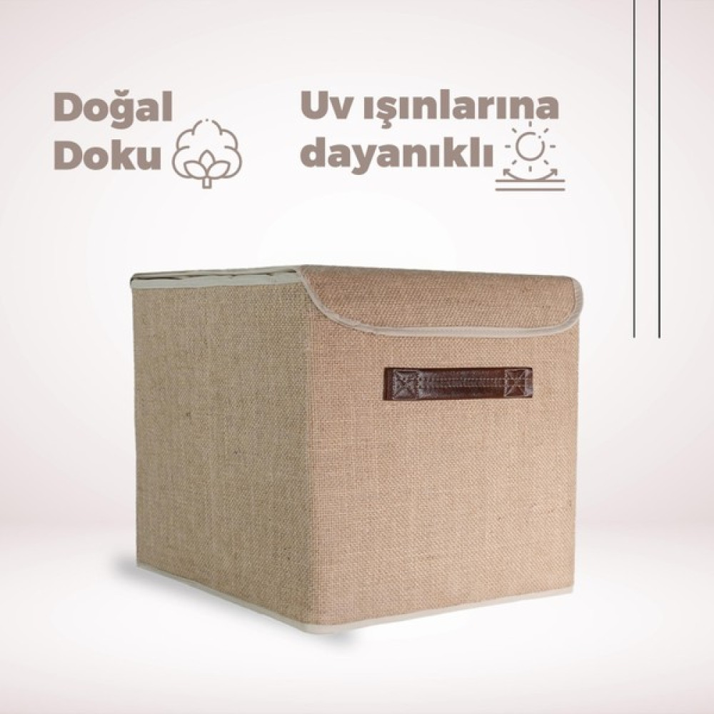 Cuty Home Çok Amaçlı Jut Kutu Kapaklı - Bej Eşya Saklama Kutusu Fiyatı