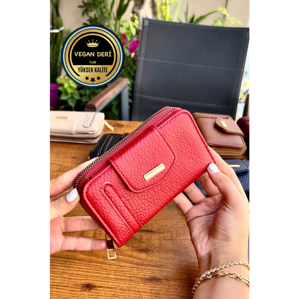 Cüzcan Lavinia Kırmızı Vegan Deri Kadın Cüzdan Fermuarlı ve Mıknatıslı (16X9 Cm) SSD / Solid State Drive Fiyatı