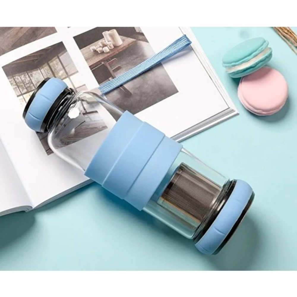 Cwecom Mavi 550 ml 550 ml Taşınabilir Halat Spor ve Açık Cam Su Şişesi Meyve Suyu Su Isıtıcısı Içecek Bardağı Doğrudan Paslanmaz Çelik Çay Süzgeci ... Suluk Fiyatı