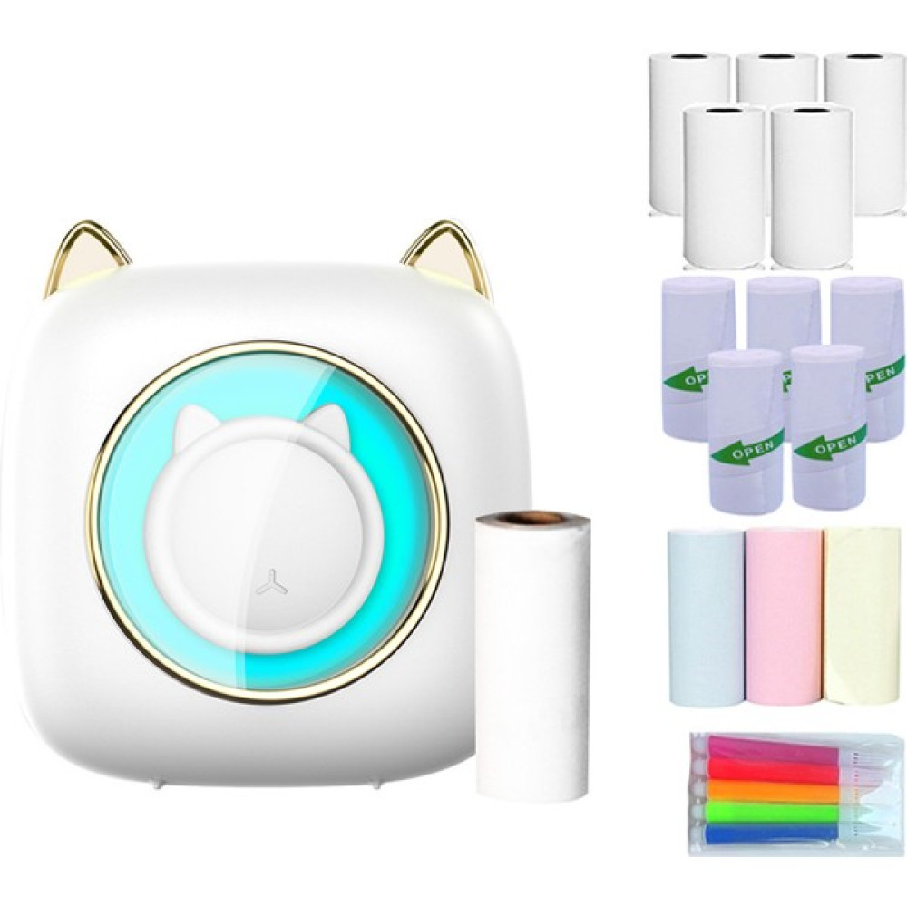 Cwecom12 Buyfun Mini Cep Yazıcı Taşınabilir Termal Yazıcı Makinesi (Yurt Dışından) - Beyaz - Gümüş Yazıcılar Fiyatı