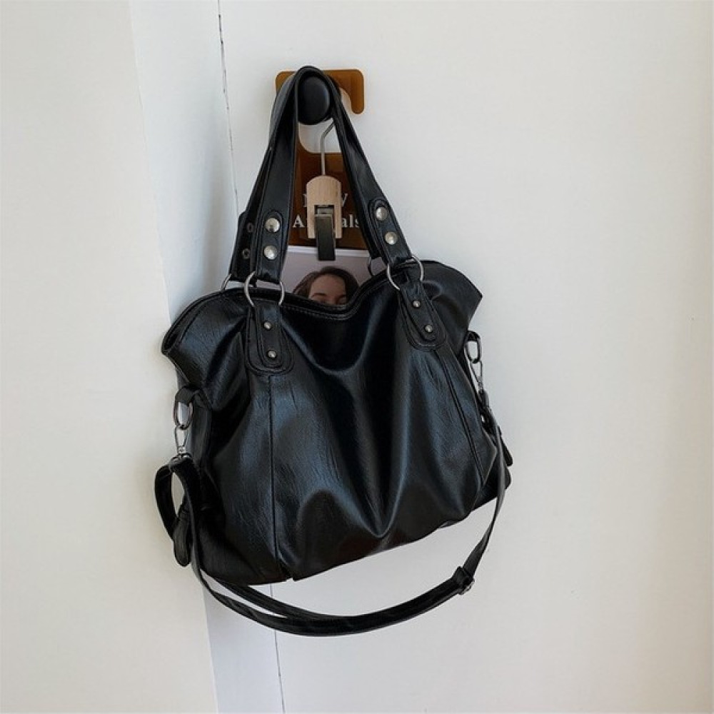 Cwecom2 Siyah Büyük Siyah Kadın Omuz Çantaları Büyük Boy Rahat Tote Çanta Kaliteli Pu Deri Crossbody Çanta Kadın Seyahat Shopper Çanta (Yurt Dışından) Bayan Çanta ve Cüzdan Fiyatı