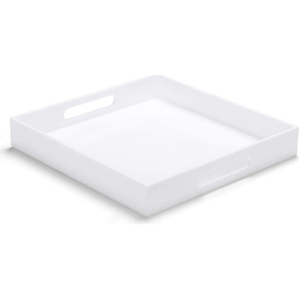 Cyatelier Şeffaf Pleksi Tepsi 25X25 cm Servis Sunum Tepsisi, Ev Dekorasyonu, Ofis, Sunumluk - 1 Adet Servis Tepsisi Fiyatı