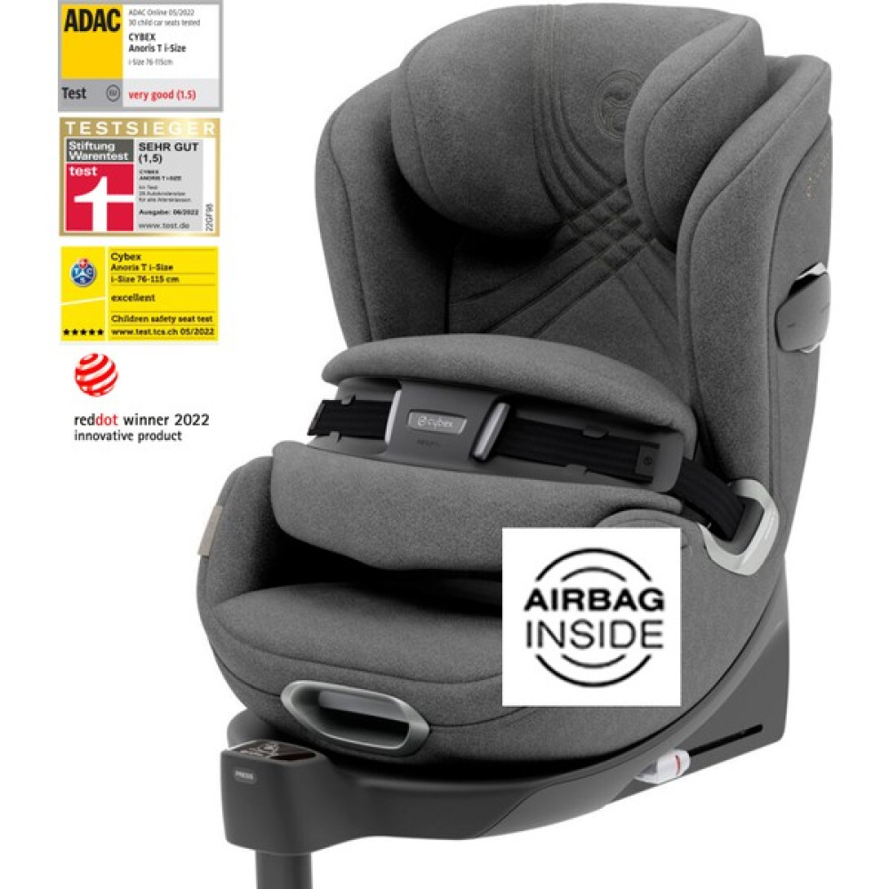 Cybex ADAC'lı Anoris T i-size Airbag li Bebek Çocuk Oto Koltuğu 9-21 kg - Soho Grey Bebek Oto Koltuğu Fiyatı