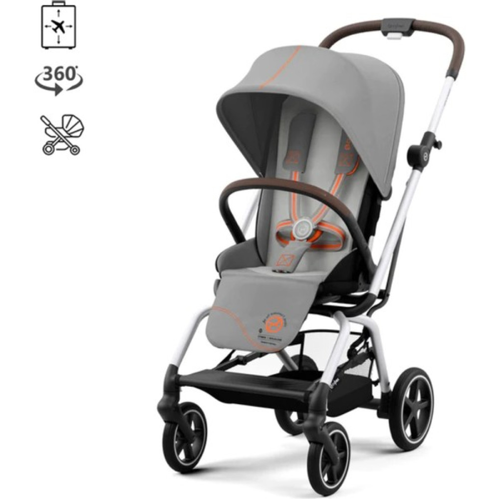 Cybex Eezy S Twist+2 (Silver) Kabin Boy 360 Derece Dönen Tek Elle Katlanan Travel Sistem Bebek Arabası - Lava Grey Bebek Arabası-Puset Aksesuarları Fiyatı