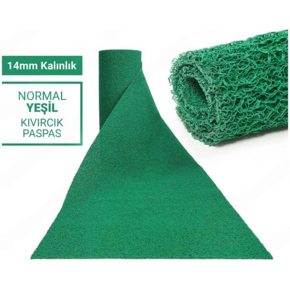 Cyh 100 x 1500 cm Yeşil Kıvırcık Paspas-Halı Kaymaz Yolluk Lidya 14MM Oto Boyaları Fiyatı