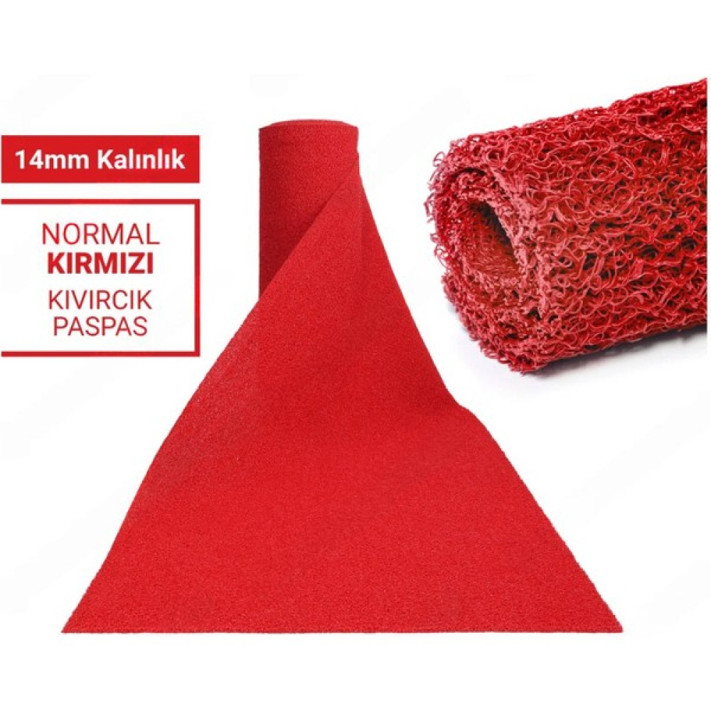 Cyh 100 x 50 cm Kırmızı Kıvırcık Paspas-Halı Kaymaz Yolluk Lidya 14MM Oto Boyaları Fiyatı