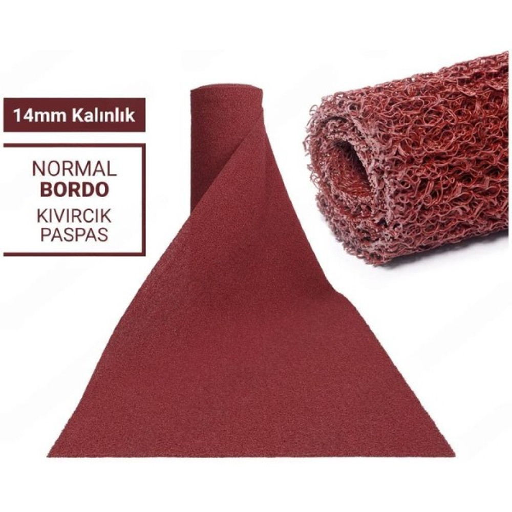 Cyh 100 x 600 cm Bordo Kıvırcık Paspas-Halı Kaymaz Yolluk Lidya 14 mm Oto Boyaları Fiyatı