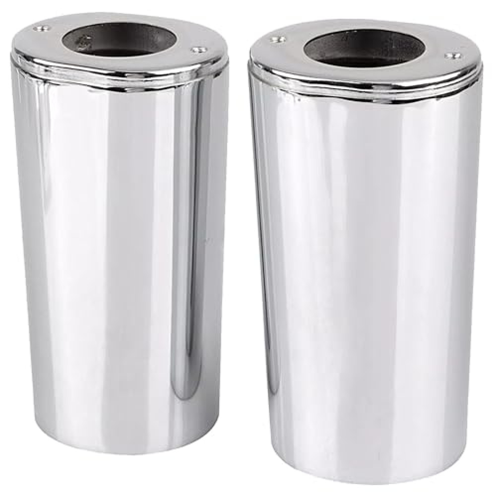 Cyreedom Harley Front Fork Upper Slider Front Fork Boots Slider Shell Fit for Softail Heritage Touring Electra Glide Rood King Ultra Classic Street Glide 1997-2013 (Chrome)