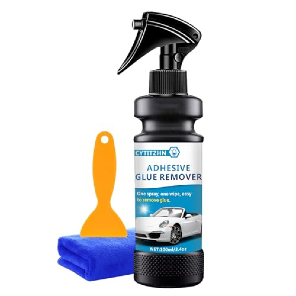 CYTITZHN Professional-Grade Adhesive Remover Spray Kit for Cars - 3-in-1 Glue Dissolver Spray with Razor Scraper, Eliminates Stickers, Tape Residue & Window Tints, Safe on Vehicle Paint & Glass