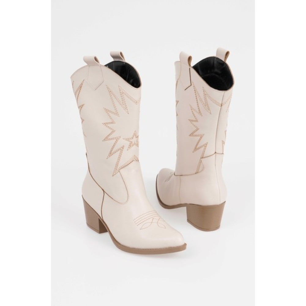CZ London Kadın Topuklu Kovboy Bot Süet Cowgirl Çizme Kadın Çizmeleri Fiyatı