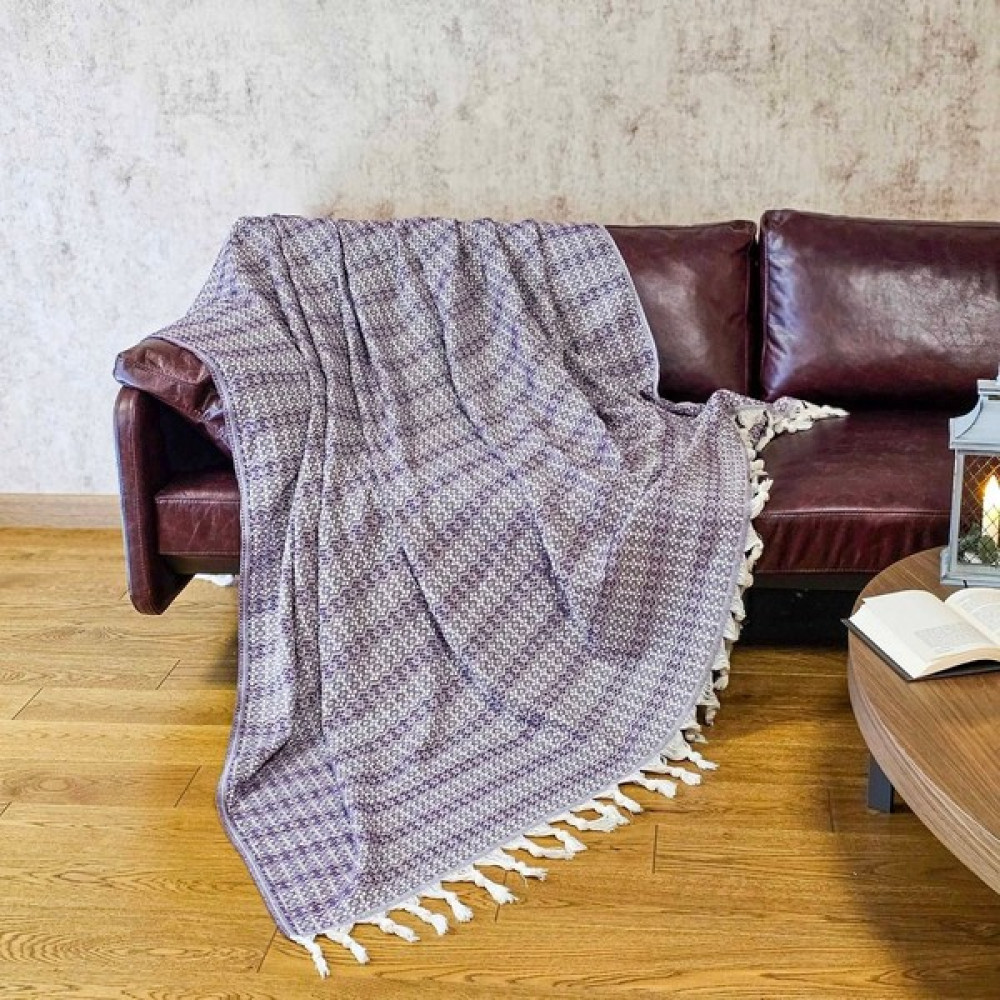 Czy Life Organik %100 Pamuklu Pike | Yazlık & Kışlık | Destina Çift Kişilik | Koltuk Örtüsü | 200x220 cm - Mor Pike & Pike Takımı Fiyatı