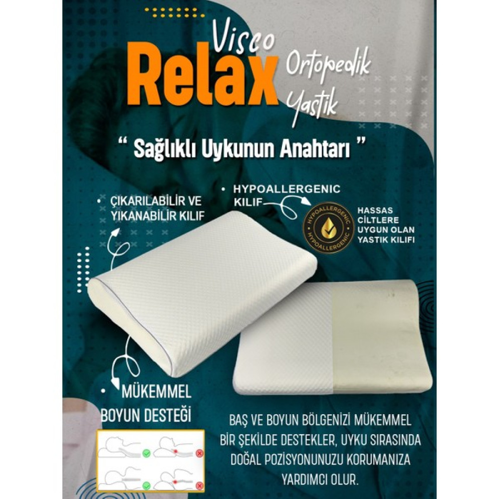 Czy Life Visco Relax Ortopedik Yastık Boyun Fıtığı Boyun Düzleşmesi Için Büyük Boy - 40 x 60 cm - Beyaz Yastık Fiyatı