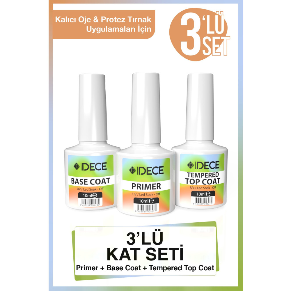 d dece Primer Base Coat Top Coat Kalıcı Oje Ve Protez Tırnak 10ml 3lü Coat Set Oje Fiyatı