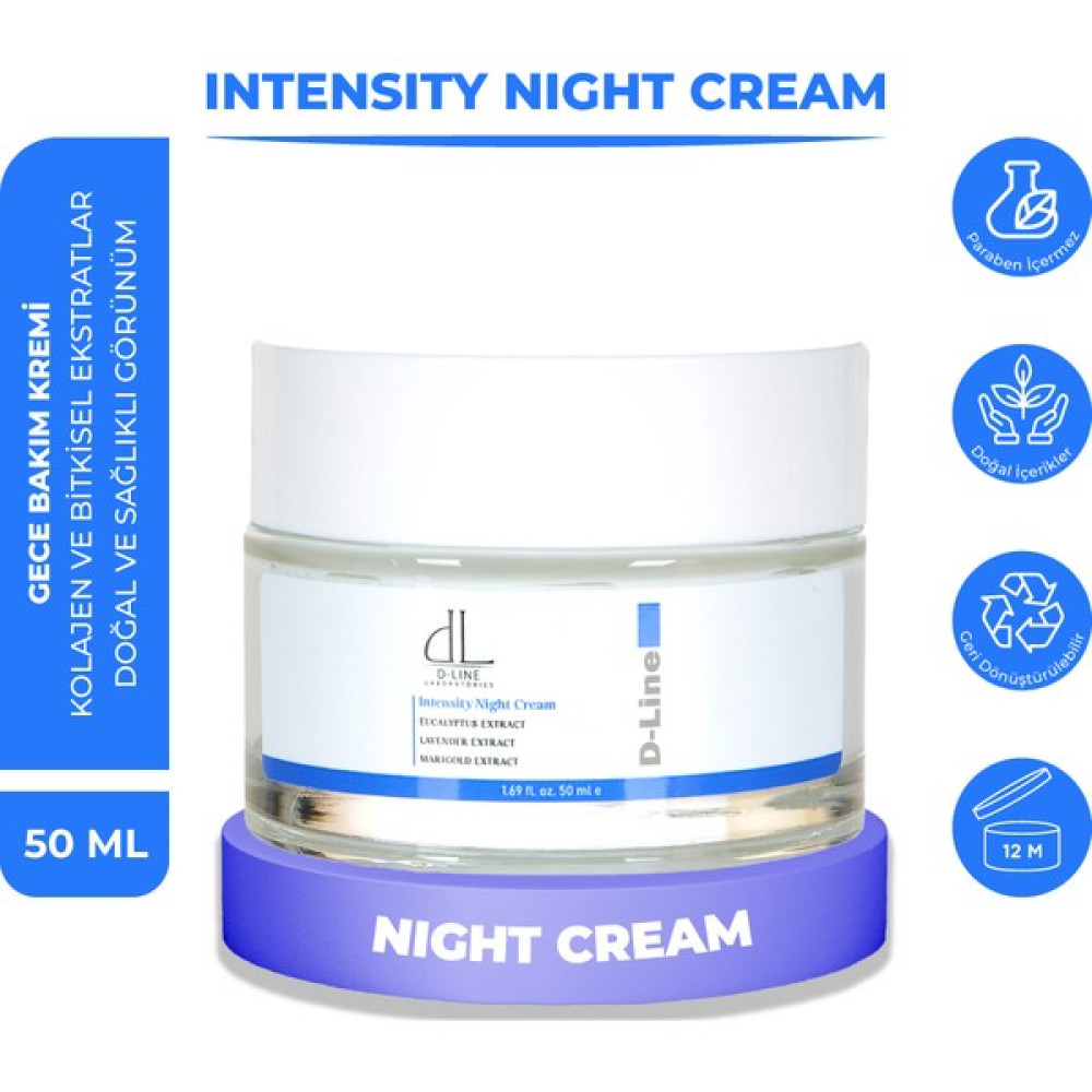D-Line İntensity Night Cream Gece Cilt Bakım Kremi, Cilt Yenileme Desteği, Cilt Bütünlüğü , Kollajen Destekli, Hyaluronik Asit Gece Kremleri Fiyatı