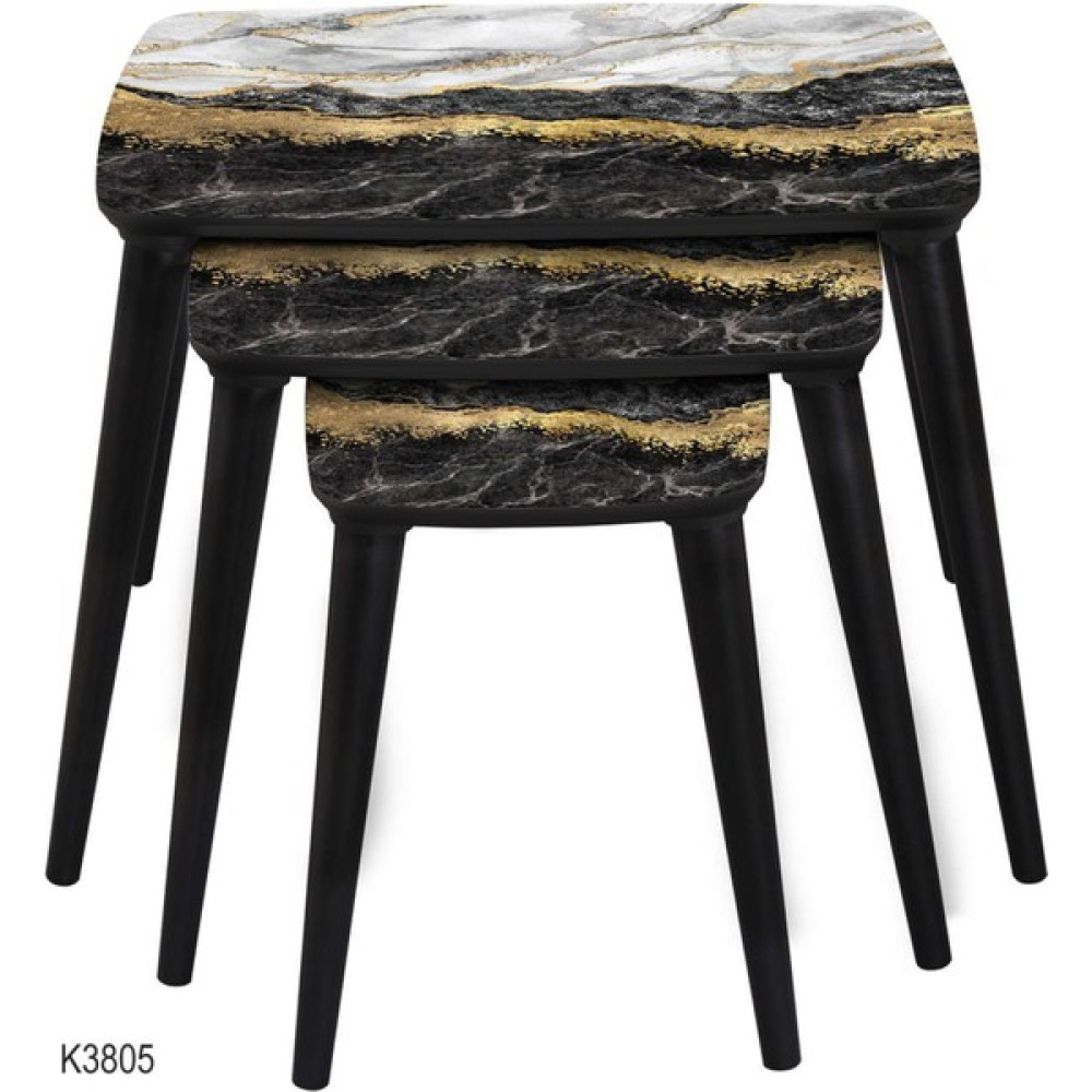 Dab Home 3'lü dikdörtgen zigon sehpa - modern tasarım zigon sehpa k3805 Zigon Sehpa Fiyatı