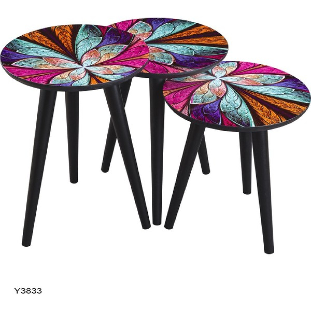 Dab Home 3'lü Zigon Sehpa - Modern Tasarım Zigon Sehpa Y3833 Zigon Sehpa Fiyatı
