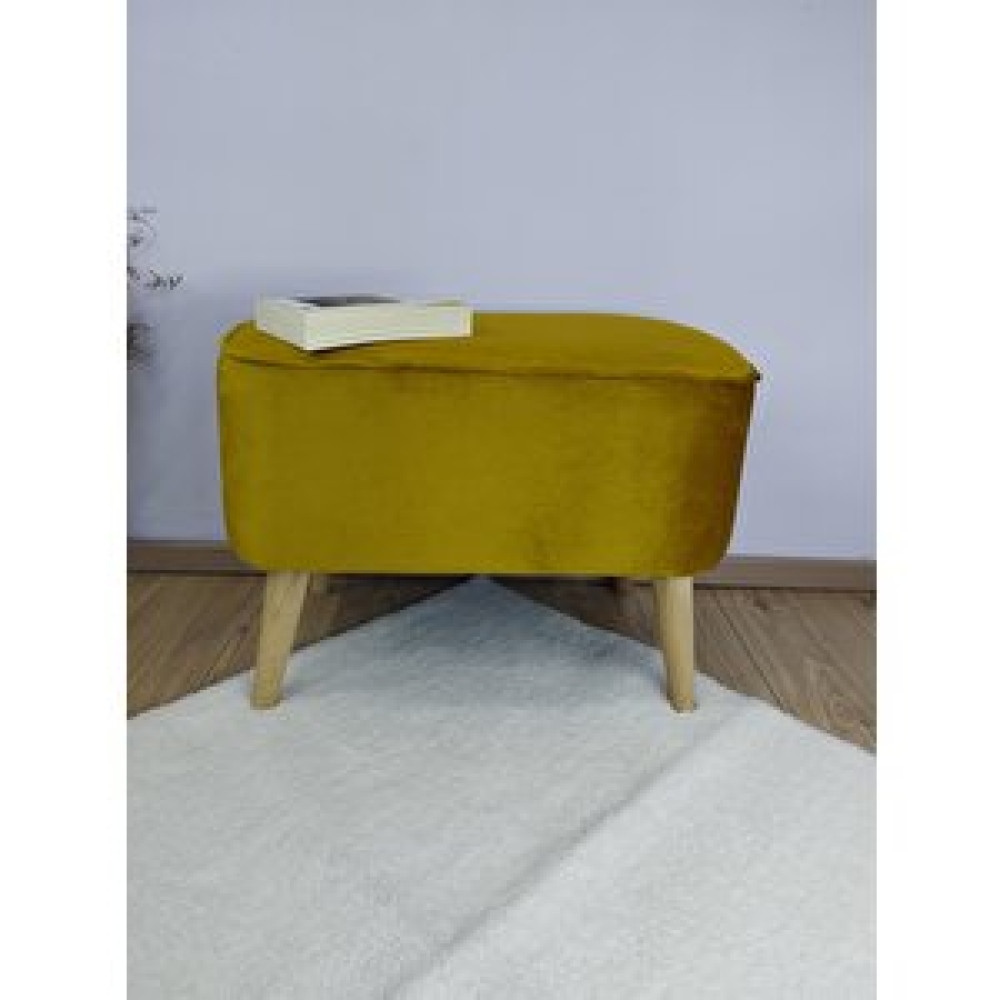 Daddi Ahşap Sarı Oval Puf Puf Fiyatı